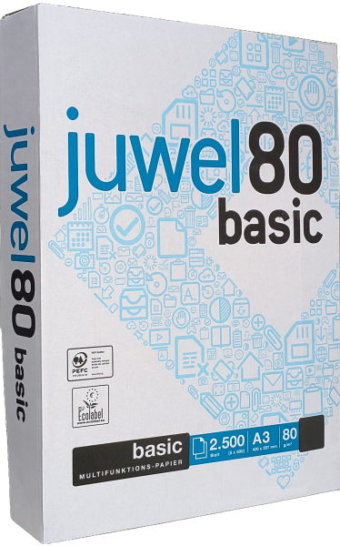 Juwel 80 Basic Kopierpapier FSC, 80 g/m², A3 (297 x 420 mm)