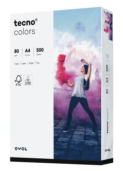 tecno COLORS hellgrau, farbiges Kopierpapier, 80 g/m², DIN A4