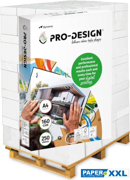 PRO-DESIGN Kopierpapier, 160 g/m², DIN A4 - Palette = 50.000 Blatt