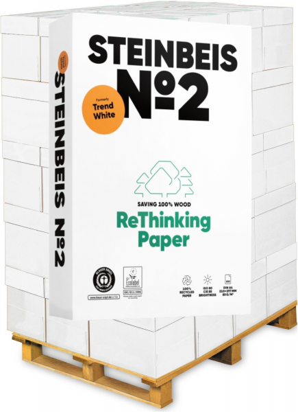 Steinbeis No. 2 Recyclingpapier / Kopierpapier, 80 g/m², DIN A4 - Palette = 100.000 Blatt