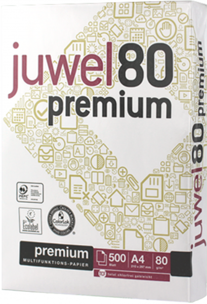 Juwel 80 PREMIUM Kopierpapier, 80 g/m², DIN A4