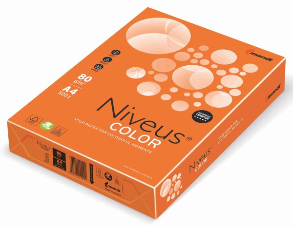 Niveus COLOR orange (OR43), farbiges Kopierpapier, 80 g/m², DIN A4