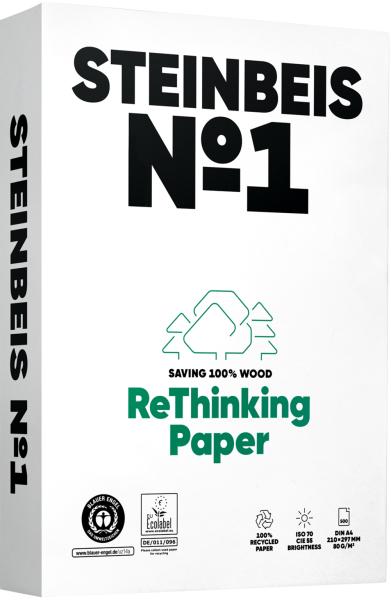 Steinbeis No.1 Recyclingpapier / Kopierpapier, 80 g/m², DIN A4 - vormals ClassicWhite