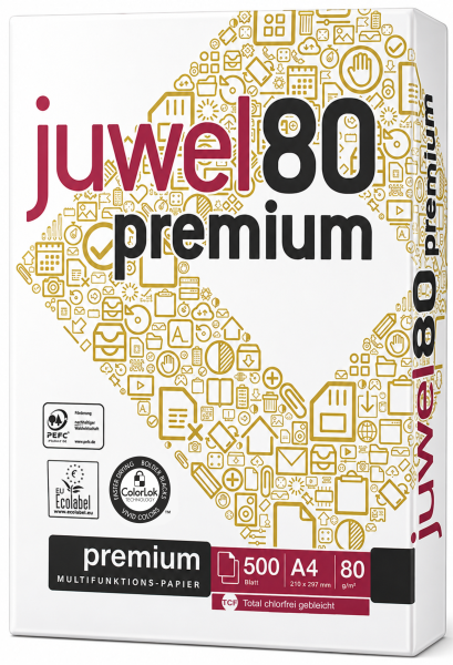 Juwel 80 PREMIUM Kopierpapier, 80 g/m², DIN A4