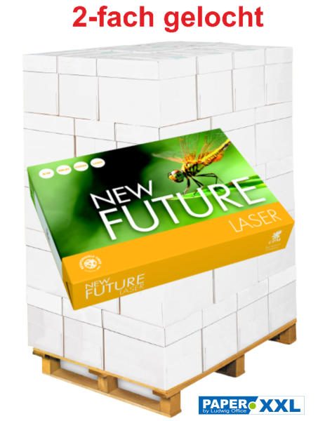 New Future LASER Kopierpapier, 80 g/m² DIN A4, 2-fach GELOCHT - Palette = 100.000 Blatt