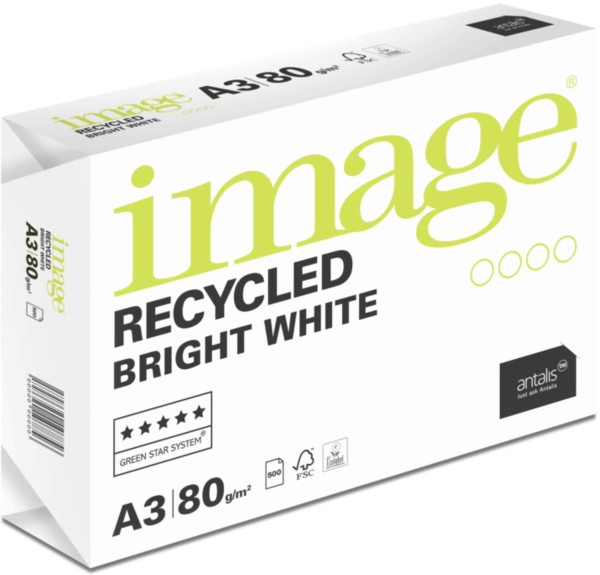 Image Recycled BRIGHT WHITE Recyclingpapier, Kopierpapier, 80 g/m², DIN A3