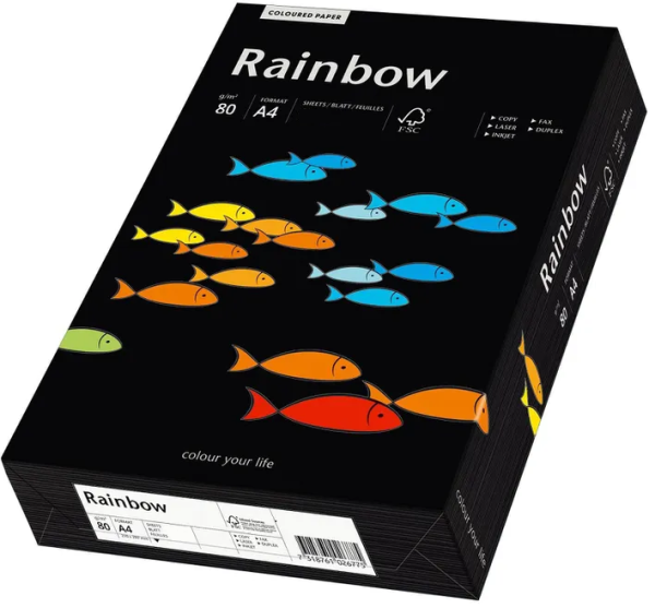 Rainbow 99 schwarz, farbiges Kopierpapier, 80 g/m², DIN A4