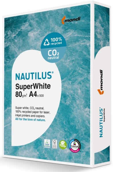 Nautilus SUPERWHITE Kopierpapier 80 g/m², DIN A4