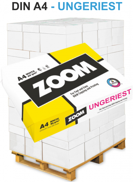 Zoom Kopierpapier UNGERIEST, 80 g/m², A4, PEFC - Palette = 100.000 Blatt