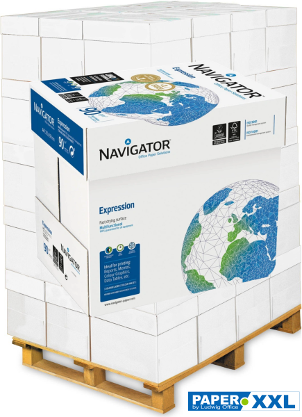 Navigator EXPRESSION Kopierpapier, 90 g/m², DIN A4, UNGERIEST - Palette = 76.800 Blatt