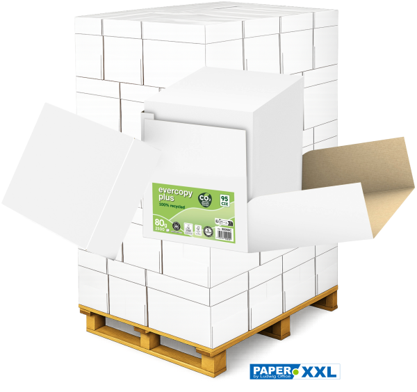 evercopy PLUS Recyclingpapier, 80 g/m², DIN A4, UNGERIEST - Palette = 120.000 Blatt