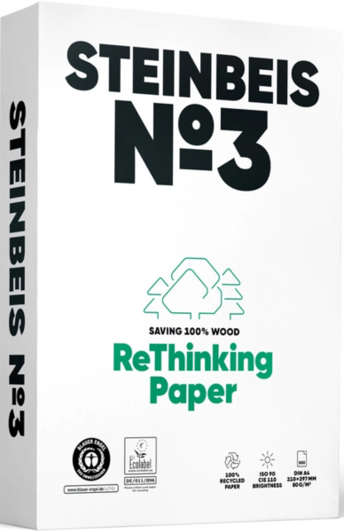 Steinbeis No.3 Recyclingpapier / Kopierpapier, 80 g/m², DIN A4 - vormals PureWhite