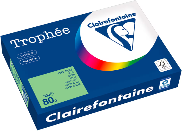 Clairefontaine Trophée, farbiges Kopierpapier, GRÜN 1777PC, 80 g/m², DIN A4