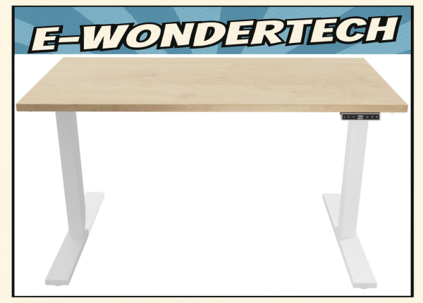 Bisley "E-WonderTech" - Sitz-Steh-Tisch, 160x80cm, elektr., verkehrsweiß / ahorn- teilmontiert
