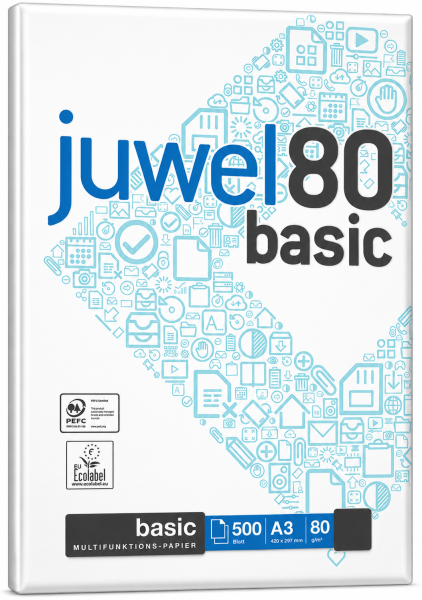 Juwel 80 Basic Kopierpapier FSC, 80 g/m², A3 (297 x 420 mm)