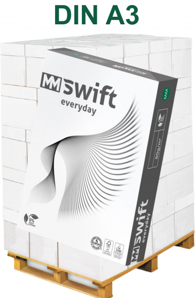 MM Swift EVERYDAY Kopierpapier FSC, 80 g/m², DIN A3 - Palette = 50.000 Blatt