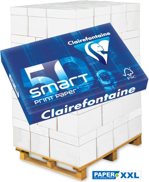 Clairefontaine Smart Print Paper 1932C, Kopierpapier, 50 g/m², DIN A4 - Palette = 150.000 Blatt
