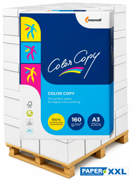 Color Copy Kopierpapier / Farblaserpapier, 160 g/m², DIN A3 - Palette = 25.000 Blatt