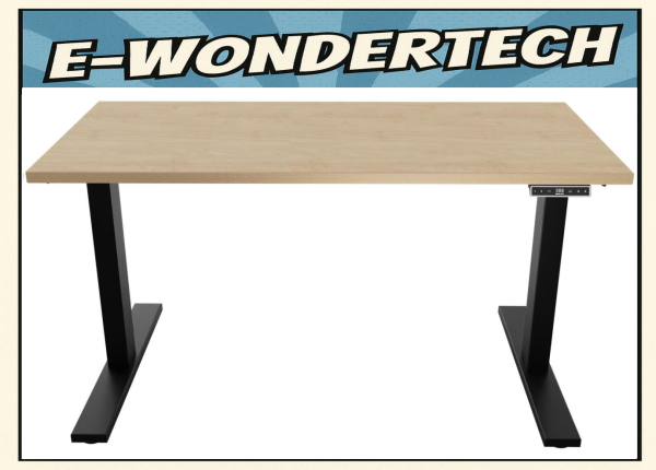 Bisley "E-WonderTech" - Sitz-Steh-Tisch, 160x80cm, elektr., schwarz / ahorn - teilmontiert