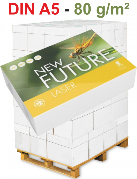 New Future LASER PEFC Kopierpapier, 80 g/m², DIN A5 - Palette = 200.000 Blatt