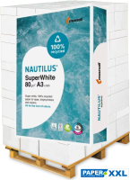 Nautilus SUPERWHITE Kopierpapier 80 g/m², DIN A3, CO₂-neutral - Palette = 50.000 Blatt Nautilus SUPERWHITE Kopierpapier 80 g/m², DIN A3, CO₂-neutral - Palette = 50.000 Blatt