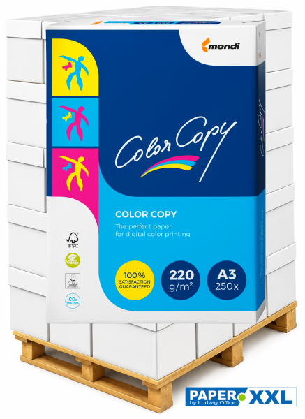 Color Copy Kopierpapier / Farblaserpapier, 220 g/m², DIN A3 - Palette = 20.000 Blatt