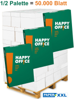 Happy Office Kopierpapier, 80 g/m², A4 - 1/2 Palette = 50.000 Blatt Happy Office Kopierpapier, 80 g/m², A4 - 1/2 Palette = 50.000 Blatt