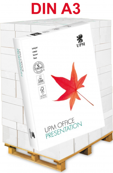 UPM Office PRESENTATION Kopierpapier, 80 g/m², DIN A3 - Palette = 50.000 Blatt