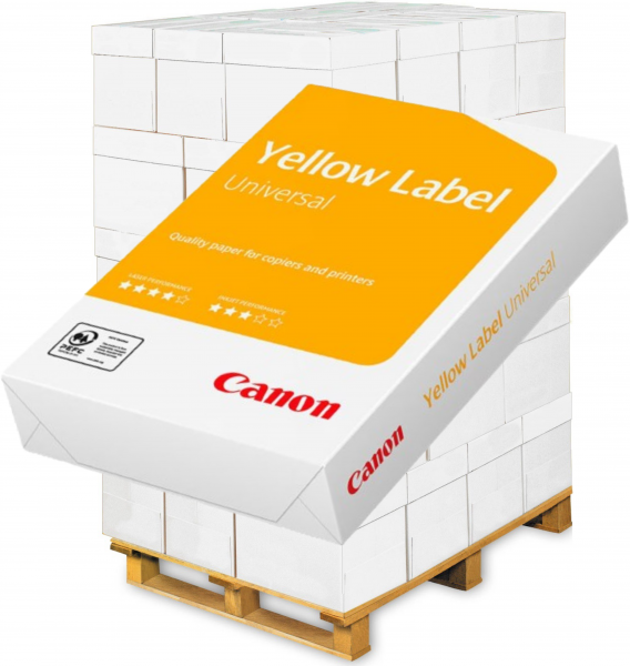 Canon YELLOW Label UNIVERSAL Kopierpapier, A4, 80 g/m² - Palette = 100.000 Blatt