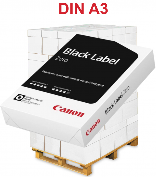 Canon BLACK Label ZERO, FSC Kopierpapier, A3, 80 g/m², CO₂-neutral - Palette = 50.000 Blatt