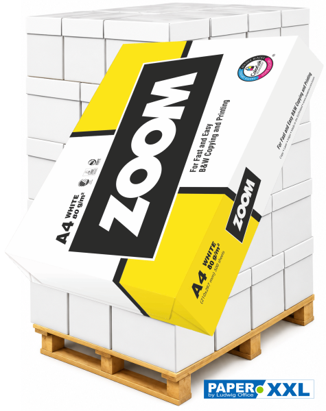 Zoom Kopierpapier, 80 g/m², DIN A4, PEFC - Palette = 100.000 Blatt