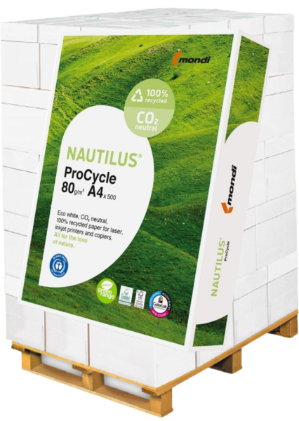 Nautilus ProCycle Recyclingpapier / Kopierpapier, 80 g/m², DIN A4 - Palette = 100.000 Blatt