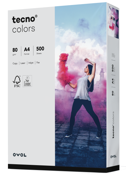 tecno COLORS grau, farbiges Kopierpapier, 80 g/m², DIN A4