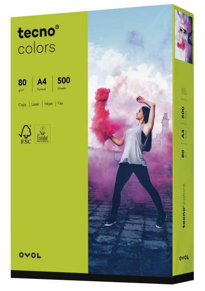 tecno COLORS leuchtend grün, farbiges Kopierpapier, 80 g/m², DIN A4