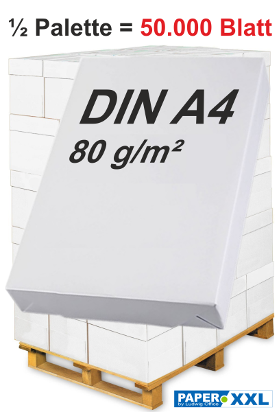 COPYFIX2000 Kopierpapier, 80 g/m², DIN A4 - 1/2 Palette = 50.000 Blatt