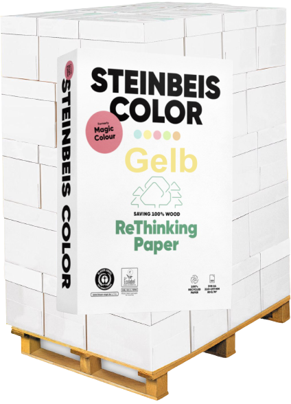 Steinbeis COLOR, Magic Colour, GELB, 80 g/m², DIN A4 - Palette = 100.000 Blatt