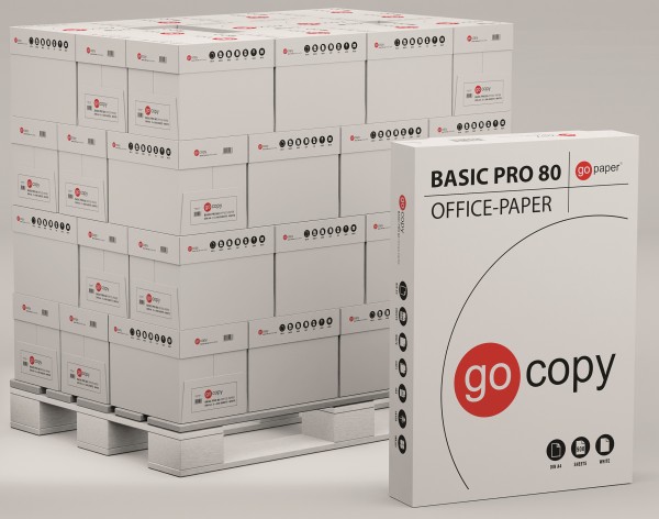 go copy - BASIC PRO 80 Kopierpapier, 70 g/m², DIN A4, PEFC - Palette = 100.000 Blatt