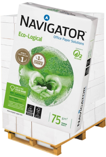 Navigator ECO-LOGICAL Kopierpapier, 75 g/m², DIN A4 - Plette = 100.000 Blatt