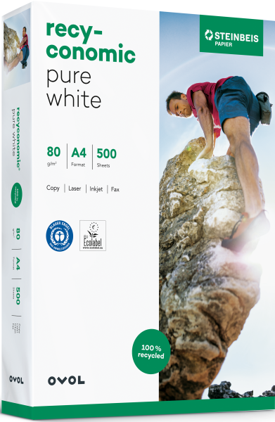 Recyconomic PURE White Recyclingpapier / Kopierpapier, 80 g/m², DIN A4