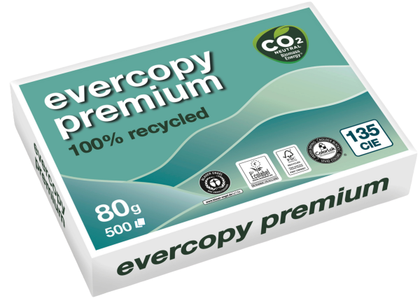 evercopy PREMIUM Recyclingpapier, Kopierpapier, 80 g/m², DIN A4