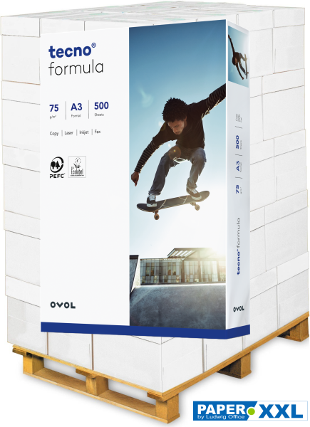 tecno FORMULA Kopierpapier, 75 g/m², DIN A3 - Palette = 50.000 Blatt