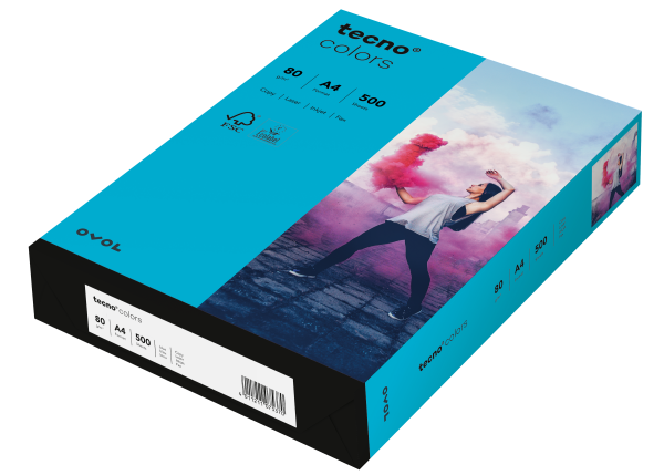 tecno COLORS blau, farbiges Kopierpapier, 80 g/m², DIN A4