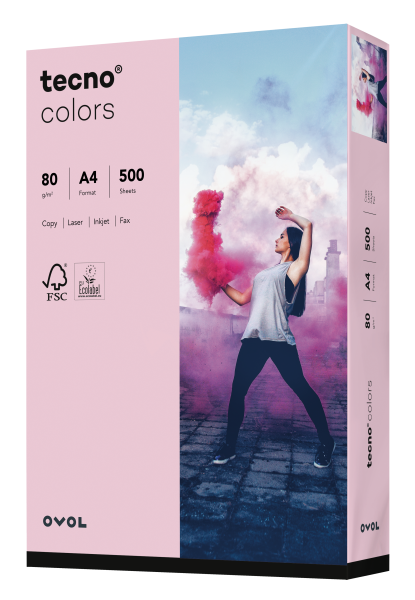 tecno COLORS hellrosa, farbiges Kopierpapier, 80 g/m², DIN A4