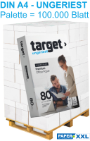 target EXECUTIVE Kopierpapier UNGERIEST (Speedbox), 80 g/m², DIN A4 - Palette = 100.000 Blatt target EXECUTIVE Kopierpapier UNGERIEST (Speedbox), 80 g/m², DIN A4 - Palette = 100.000 Blatt