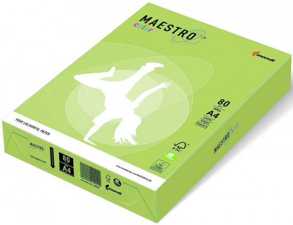 Maestro Color Pastell MITTELGRÜN farbiges Kopierpapier, 80 g/m², DIN A4