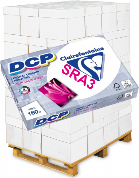 Clairefontaine DCP Farblaserpapier 1866C, 160 g/m², SRA3 BB - Palette = 20.000 Blatt