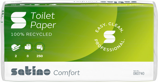 Satino COMFORT Toilettenpapier Kleinrollen, 2-lagig, 9,4 x 11 cm - 060740