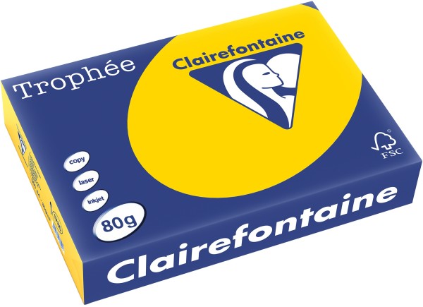 Clairefontaine Trophée, farbiges Kopierpapier, GOLD GELB 1780PC, 80 g/m², DIN A4