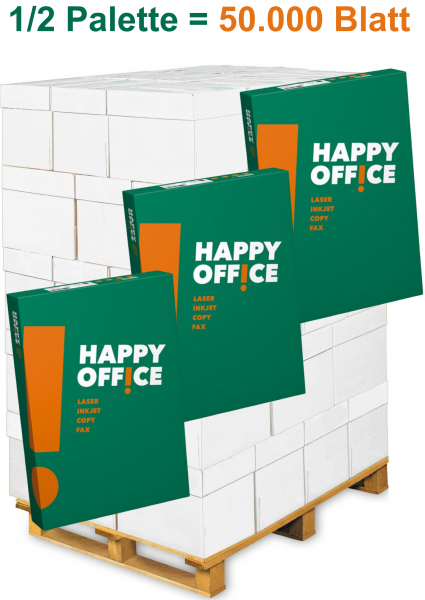 Happy Office Kopierpapier, 80 g/m², A4 - 1/2 Palette = 50.000 Blatt