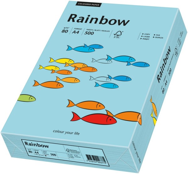 Rainbow 84 mittelblau, farbiges Kopierpapier, 80 g/m², DIN A4
